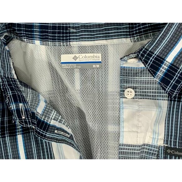Columbia Medium Plaid Long Sleeve Button Down Shirt Adjustable Sleeve Multicolor - Picture 7 of 10